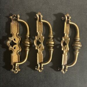 3 Vintage Brass Handles